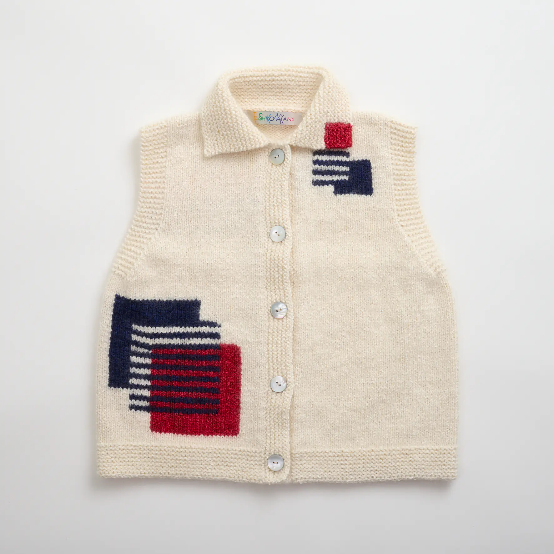 重ねボーダーパッチベスト