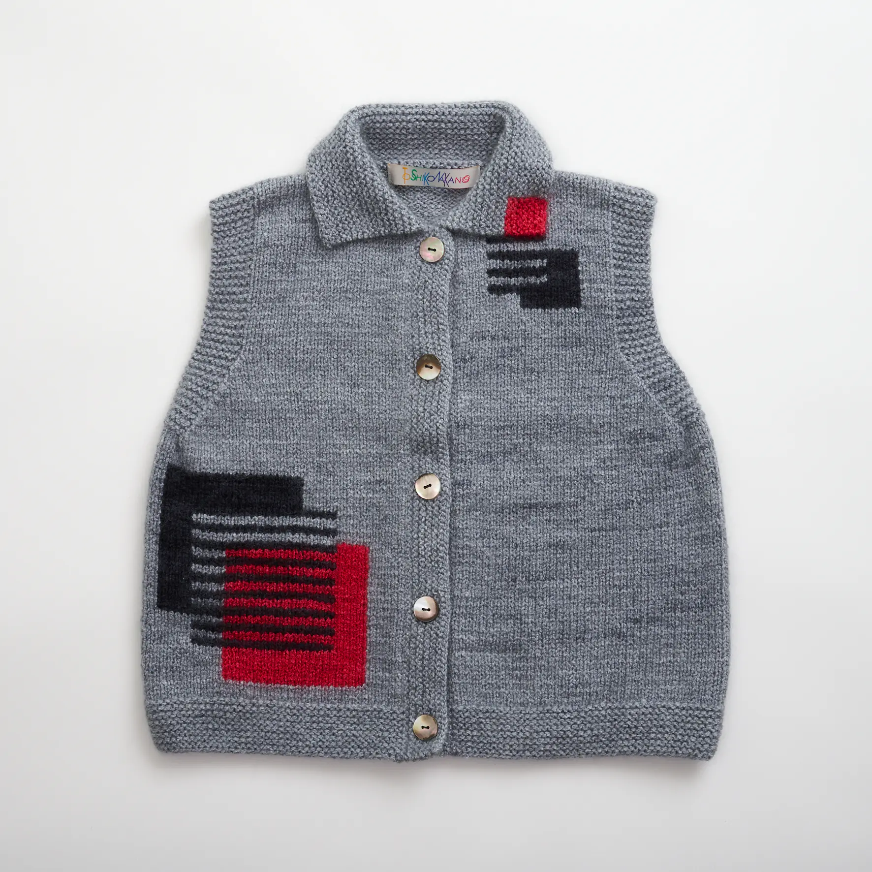 重ねボーダーパッチベスト